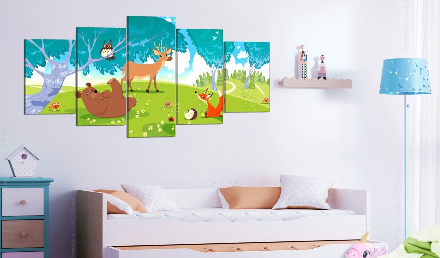 ARTGEIST billede af dyr, 5-delt - Friendly Animals - Flere strrelser 