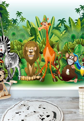 ARTGEIST Fototapet - Jungle Animals, animeret jungledyr (flere strrelser)