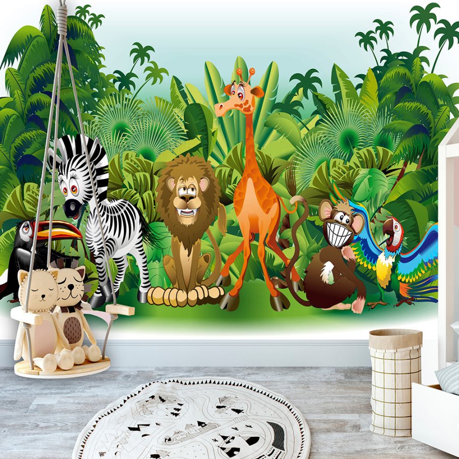 ARTGEIST Fototapet - Jungle Animals, animeret jungledyr (flere strrelser)
