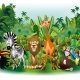 ARTGEIST Fototapet - Jungle Animals, animeret jungledyr (flere strrelser)