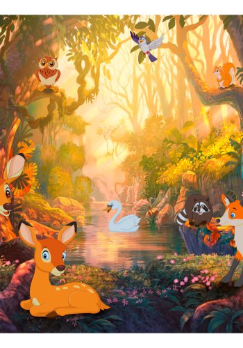 ARTGEIST Fototapet - Animals in the Forest, sde dyr i skoven (flere strrelser)
