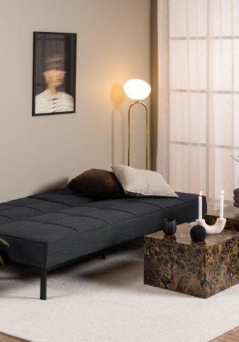 ACT NORDIC Perugia sovesofa - mrkegr stof og sort stl