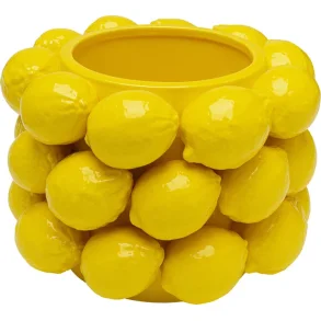 KARE DESIGN Lemon Juice vase, rund - gul porceln (H:19cm)