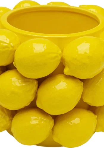 KARE DESIGN Lemon Juice vase, rund - gul porceln (H:19cm)