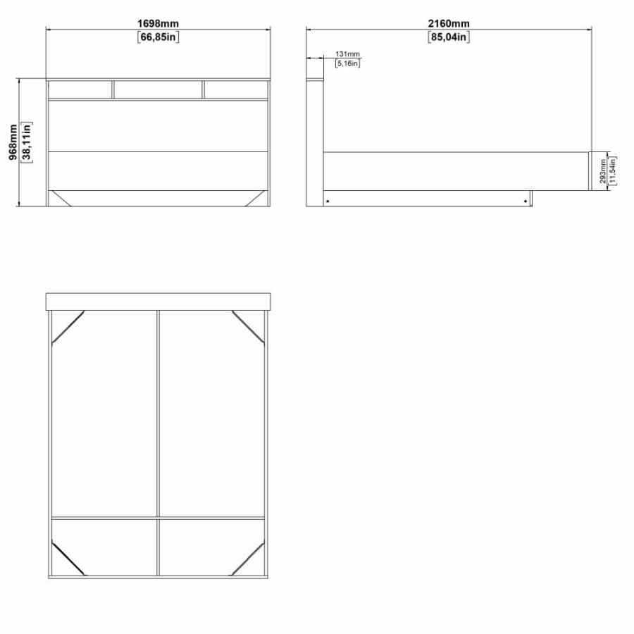 TVILUM Ikast Seng 160x200, Jackson Hickory / Hvid, 169,8 x 216 x 0,97 cm