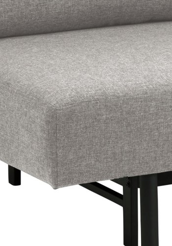 ACT NORDIC Malling sovesofa, m. udtrksseng og 2 puder - lysegr stof og sort stl