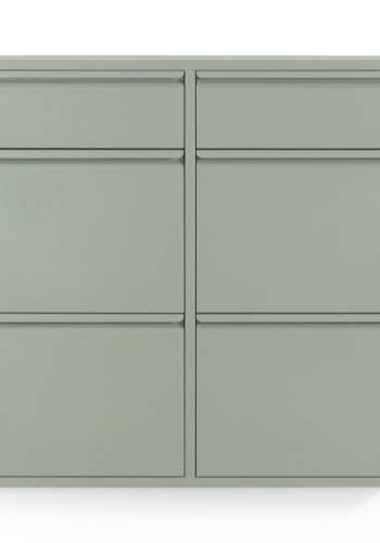 SPINDER DESIGN BILLY 6 skoskab, m. 6 lger - stvet grn stl