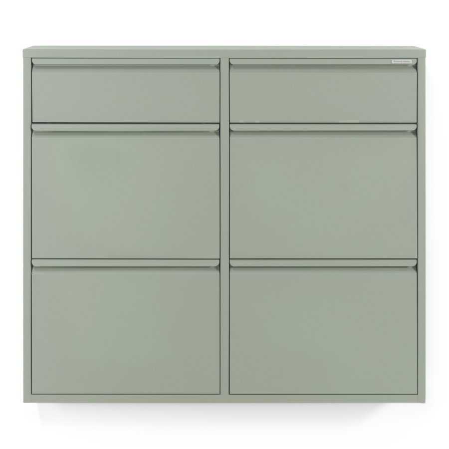 SPINDER DESIGN BILLY 6 skoskab, m. 6 lger - stvet grn stl