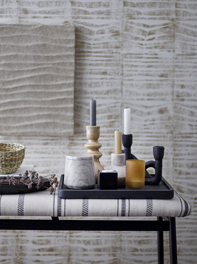 BLOOMINGVILLE Mashel Lysestage, Sort, Polyresin