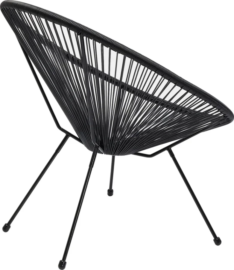 KARE DESIGN Acapulco Black lnestol/havestol - sort polyethylen og stl