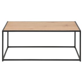 ACT NORDIC Seaford sofabord, rektangulr - natur vild eg papir og sort stl (100x50)