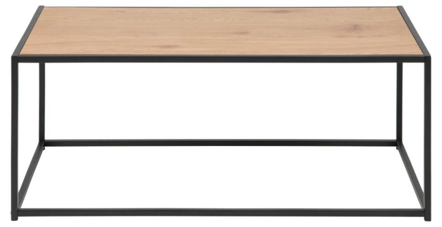 ACT NORDIC Seaford sofabord, rektangulr - natur vild eg papir og sort stl (100x50)