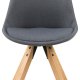 ACT NORDIC Dima spisebordsstol - mrkegr stof og natur gummitr