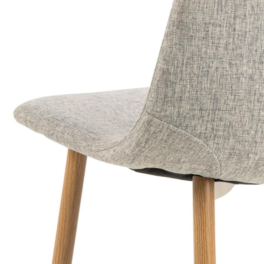 ACT NORDIC Celia spisebordsstol - lysegr stof og egefolieret stl