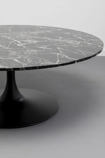 KARE DESIGN Schickeria sofabord, rund - sort marmorlook laminat og sort stl (110)