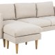 ACT NORDIC Milly 2 pers. sofa med chaiselong, vendbar - beige stof og natur gummitr