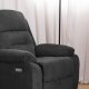 ACT NORDIC Vansbro recliner, m. el, C stik, USB-A, posefjedre - mrkegr stof og sort stl