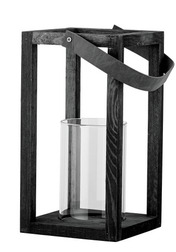 BLOOMINGVILLE Lyra Lanterne m/Glas, Sort, Fyr