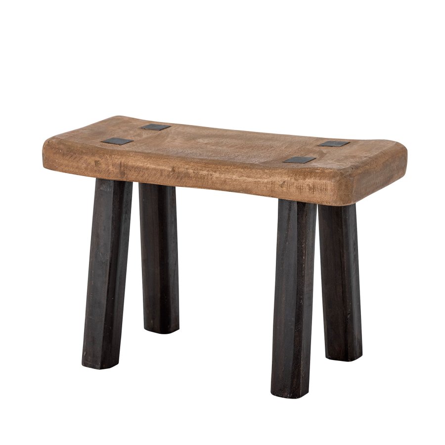 BLOOMINGVILLE Hern piedestal, rektangulr - brun og sort mangotr (45,5x20,5)