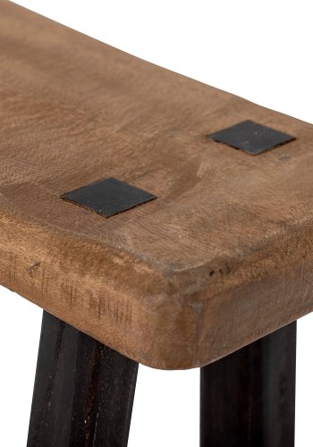 BLOOMINGVILLE Hern piedestal, rektangulr - brun og sort mangotr (45,5x20,5)