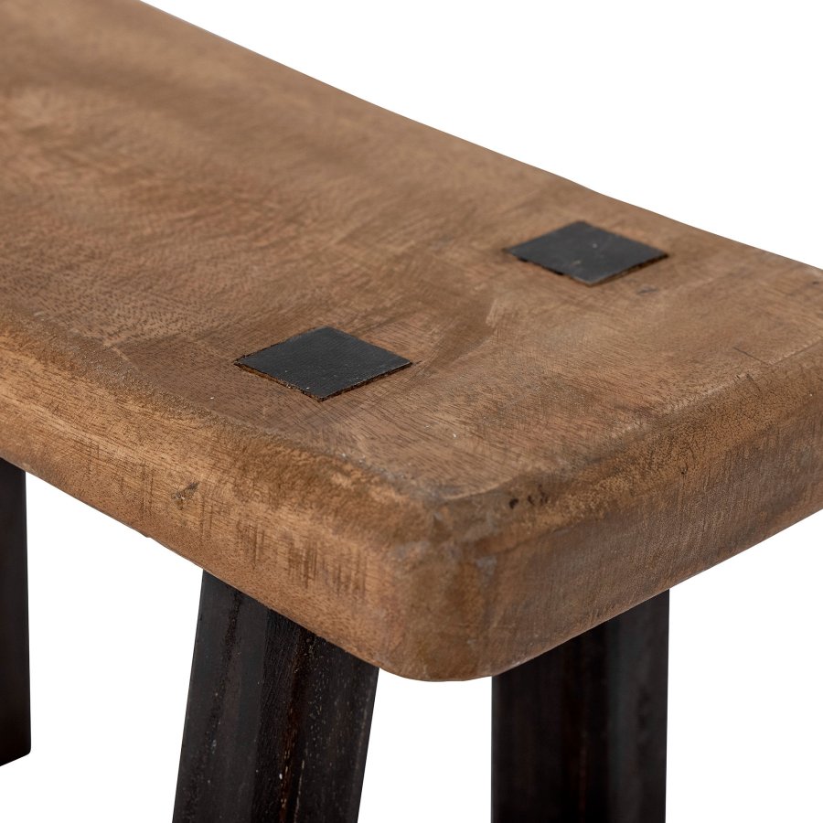 BLOOMINGVILLE Hern piedestal, rektangulr - brun og sort mangotr (45,5x20,5)