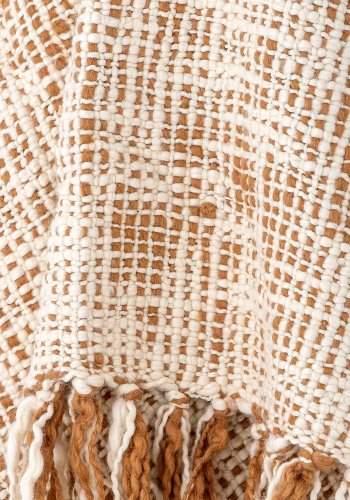 BLOOMINGVILLE Giulia Plaid, Natur, Bomuld W: 125cm, L: 150cm