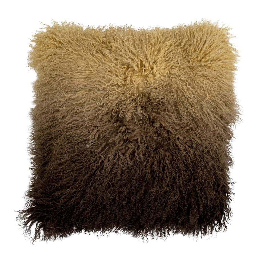 BLOOMINGVILLE Pansy Pude, Brun, Lammeskind Tibetansk W: 50cm, L: 50cm