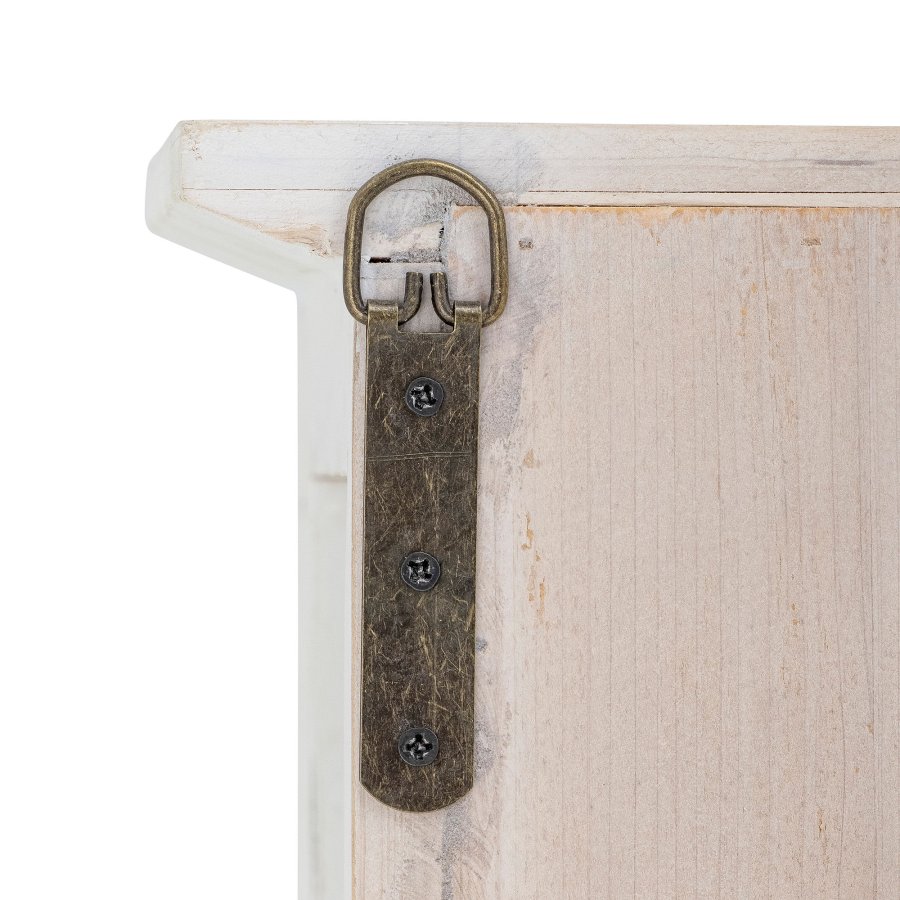 BLOOMINGVILLE Wila vitrineskab, m. 2 glaslger og hylder - hvid fyrretr