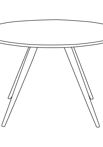 DAN-FORM ECLIPSE Spisebord Cashmere metalben, til rundt bord