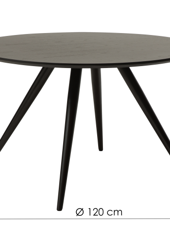 DAN-FORM ECLIPSE Spisebord Bordplade af valndfiner, rund