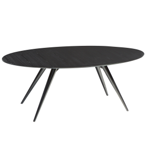 DAN-FORM ECLIPSE Spisebord Bordplade af sortbejdset ask, oval, med udtrk