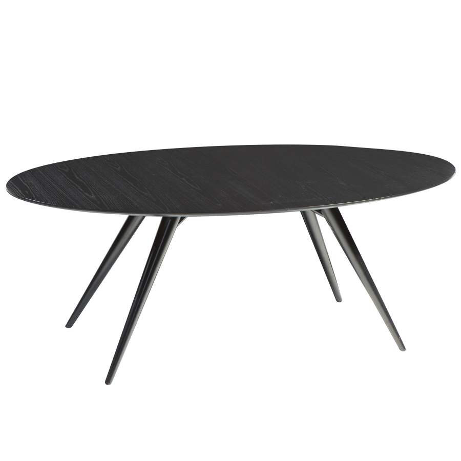 DAN-FORM ECLIPSE Spisebord Bordplade af sortbejdset ask, oval, med udtrk