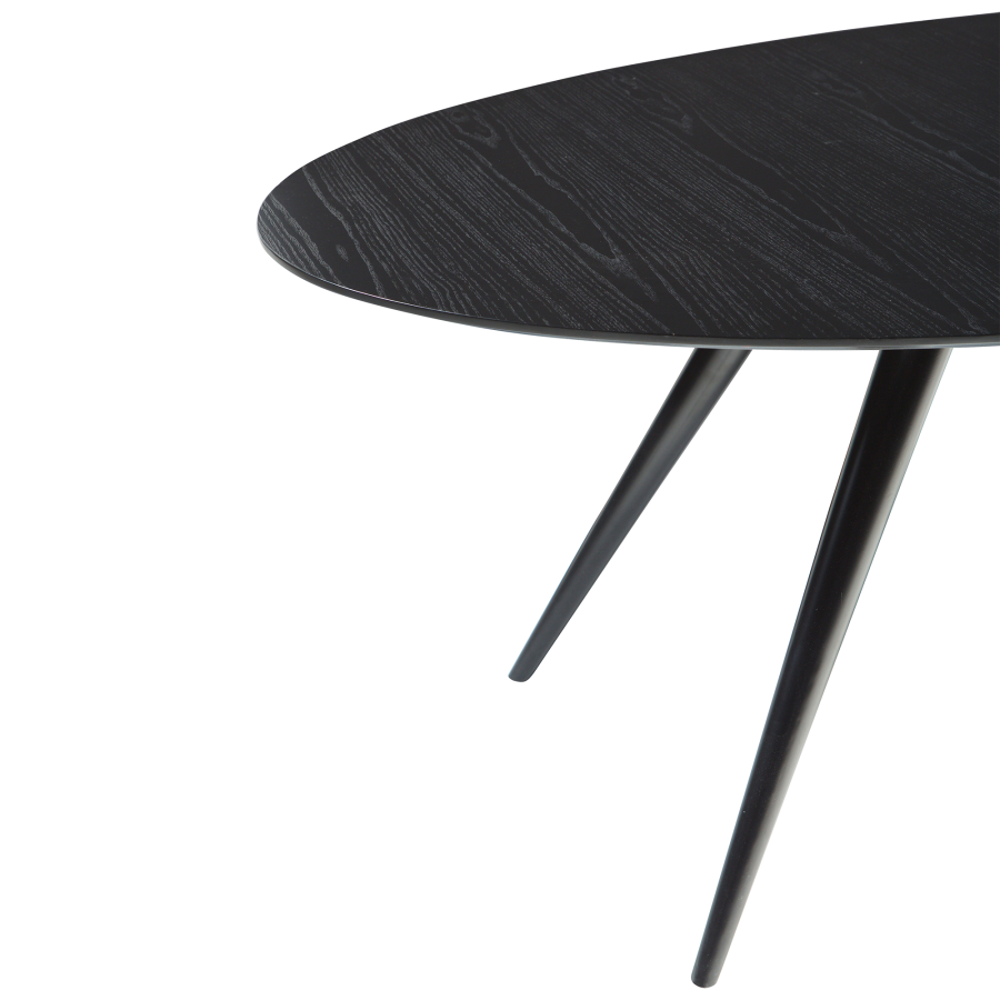 DAN-FORM ECLIPSE Spisebord Bordplade af sortbejdset ask, oval, med udtrk