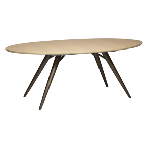 DAN-FORM ECLIPSE Spisebord Bordplade af hvidkalket egefiner, oval, med udtrk