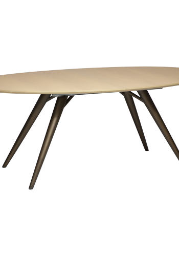 DAN-FORM ECLIPSE Spisebord Bordplade af hvidkalket egefiner, oval, med udtrk