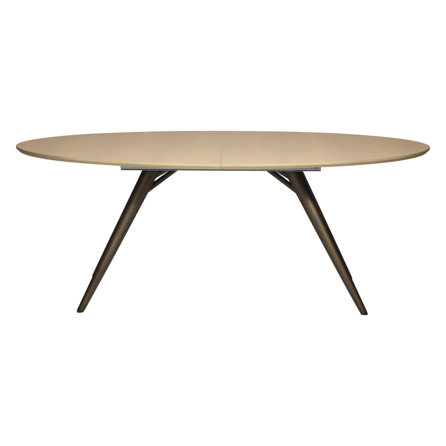 DAN-FORM ECLIPSE Spisebord Bordplade af hvidkalket egefiner, oval, med udtrk