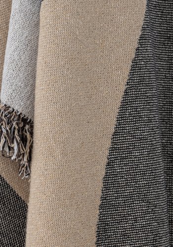 BLOOMINGVILLE Tasja Plaid, Natur, Genanvendt Bomuld W: 125cm, L: 150cm