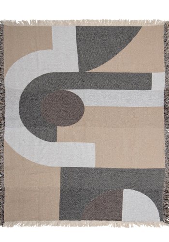 BLOOMINGVILLE Tasja Plaid, Natur, Genanvendt Bomuld W: 125cm, L: 150cm