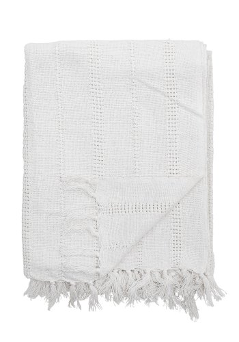 BLOOMINGVILLE Niccoline Plaid, Natur, Bomuld W: 130cm, L: 150cm