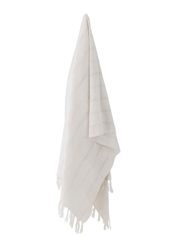 BLOOMINGVILLE Niccoline Plaid, Natur, Bomuld W: 130cm, L: 150cm