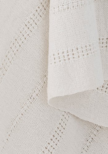 BLOOMINGVILLE Niccoline Plaid, Natur, Bomuld W: 130cm, L: 150cm