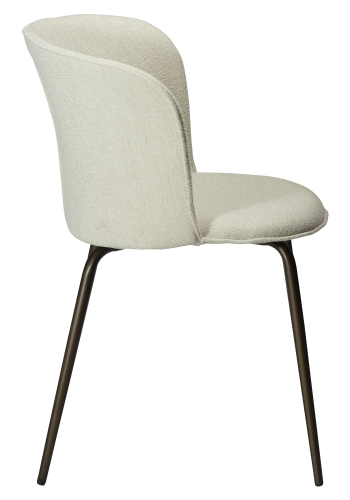 DAN-FORM EDEN Stol Bone hvid bouclé stof m. antikke messing ben