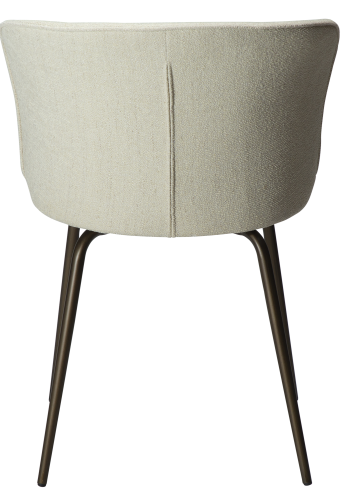 DAN-FORM EDEN Stol Bone hvid bouclé stof m. antikke messing ben