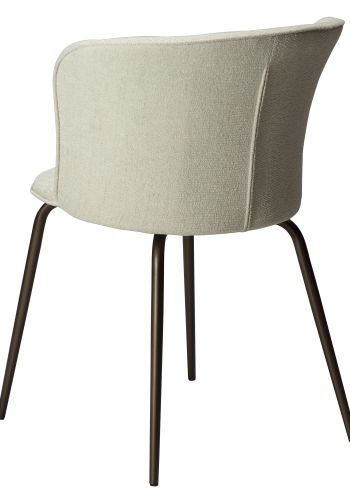 DAN-FORM EDEN Stol Bone hvid bouclé stof m. antikke messing ben