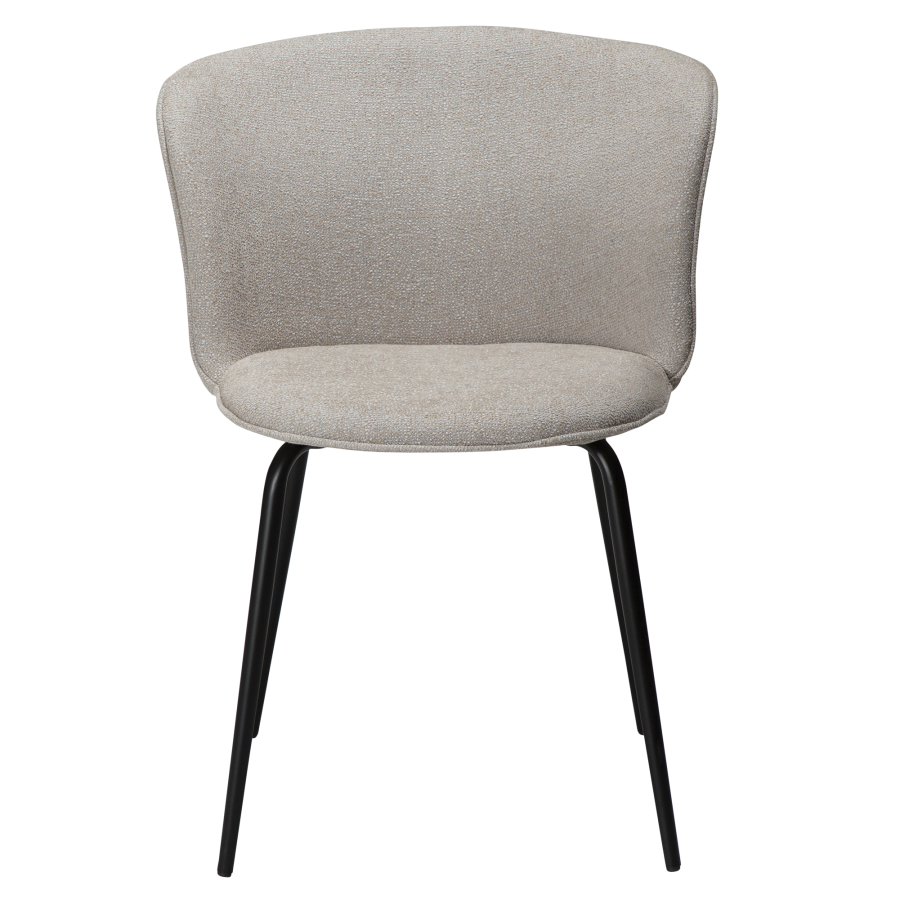 DAN-FORM EDEN Stol Cashmere bouclé stof m. sorte metal ben