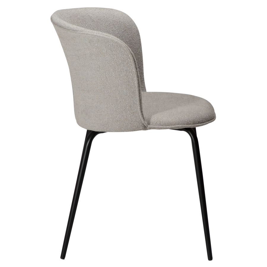 DAN-FORM EDEN Stol Cashmere bouclé stof m. sorte metal ben