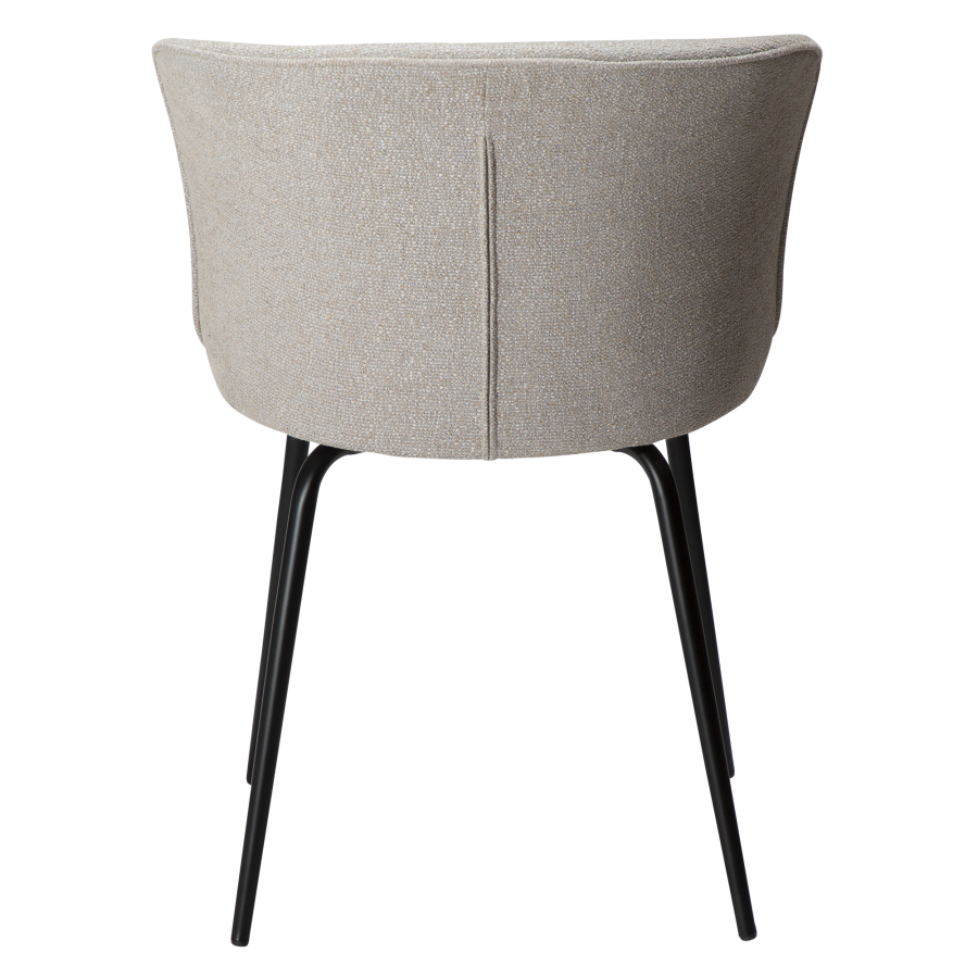 DAN-FORM EDEN Stol Cashmere bouclé stof m. sorte metal ben