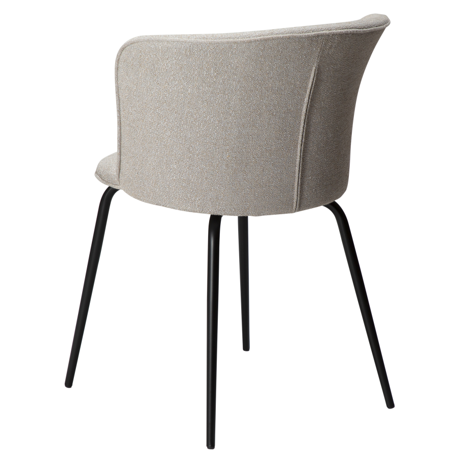 DAN-FORM EDEN Stol Cashmere bouclé stof m. sorte metal ben