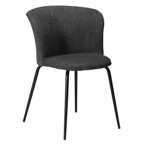 DAN-FORM EDEN Stol Raven sort bouclé stof m. sorte metal ben