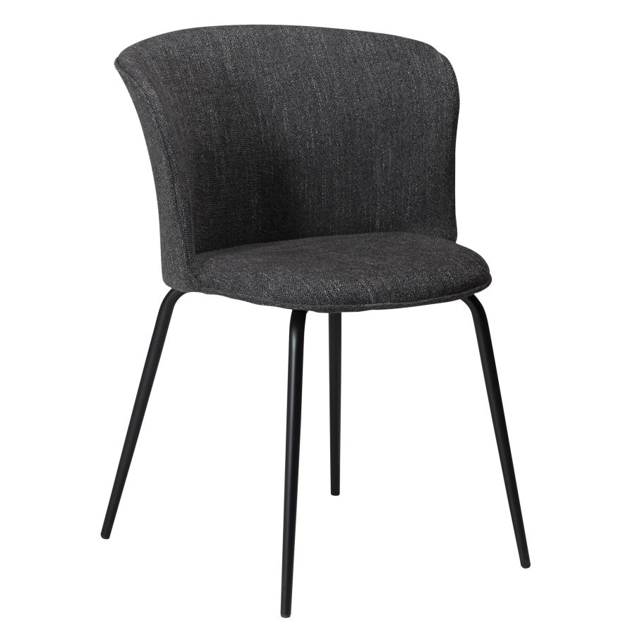 DAN-FORM EDEN Stol Raven sort bouclé stof m. sorte metal ben